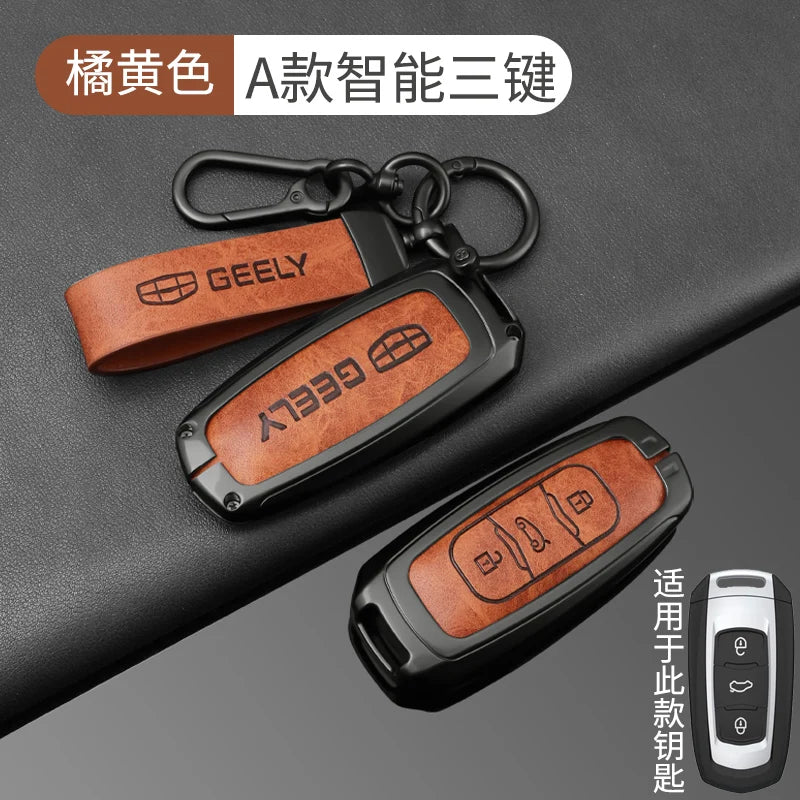 Zinc Alloy Leather Key Case for Geely Emgrand Atlas GX3 GS NL3