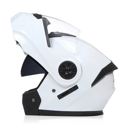 BLD Full Face Motorcycle Helmet – Dual Lens, Modular Flip-Up Casco for Men & Women - Matte black / M