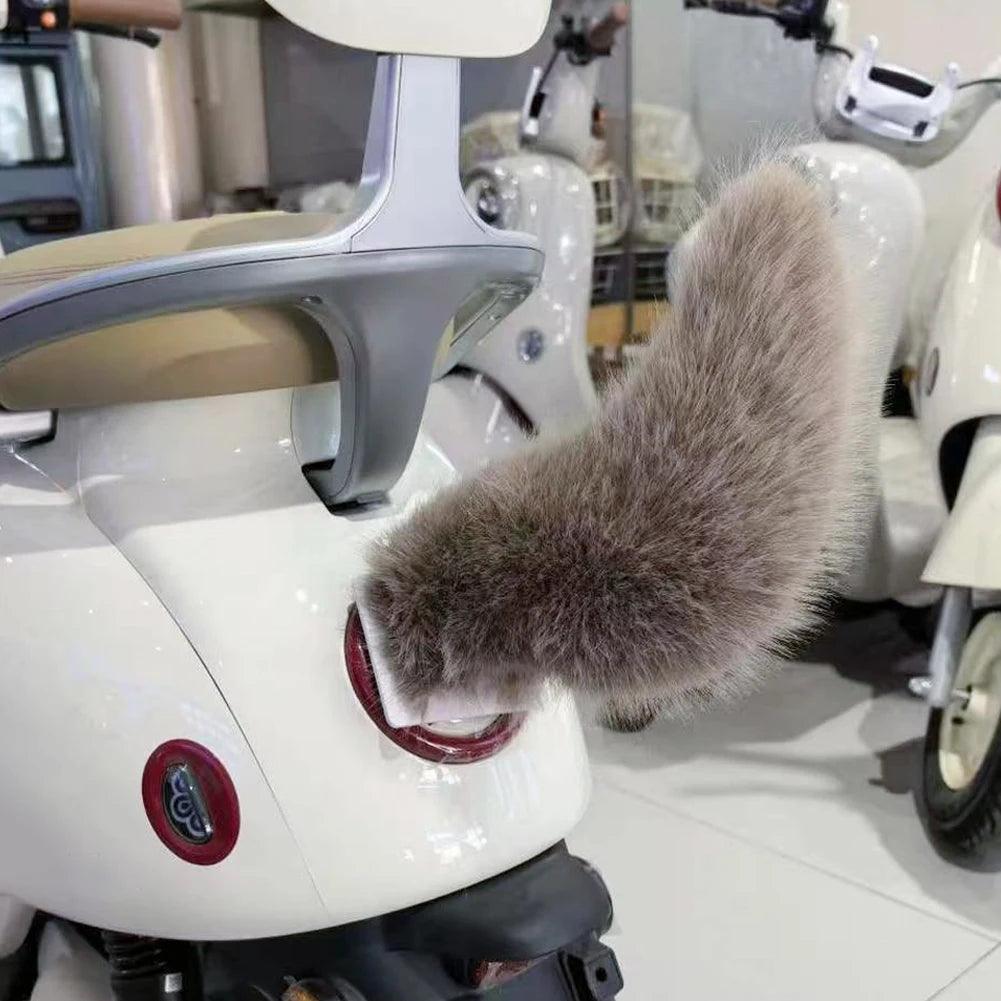 Electric Fluffy Fox Tail Vehicle Ornament