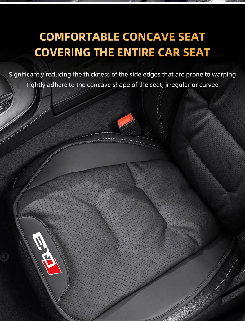 Leather Car Seat Cover Universal Four Seasons Car Front/Rear Seat Cushion for Audi Q3 Q7 Q8 TT Chair Protector Pad Accessories