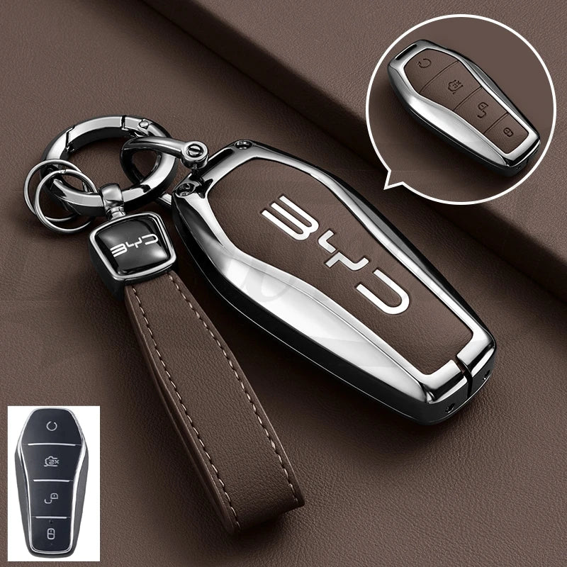 Leather Key Case Cover for BYD Song Plus Qin Han Tang Atto Dolphin
