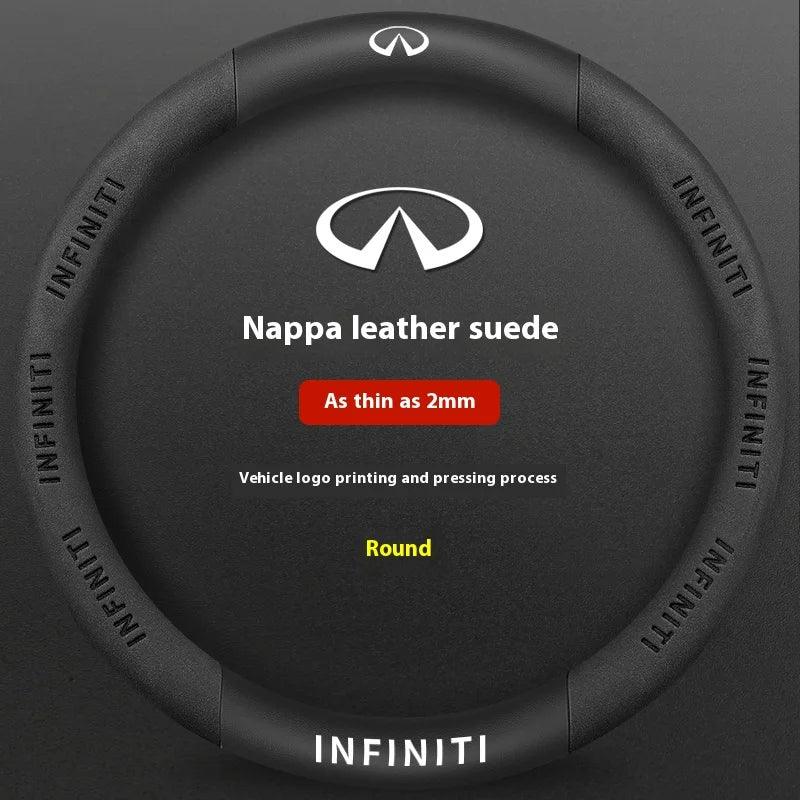 Infiniti Carbon Fiber Leather Steering Wheel Cover - O Suede Leather