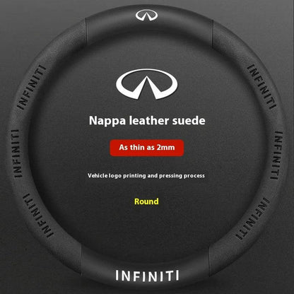 Infiniti Carbon Fiber Leather Steering Wheel Cover - O Suede Leather