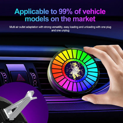 RGB Car Air Freshener with Sound-Reactive LED Lights, 26 Colors