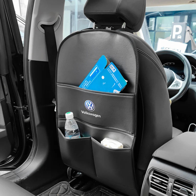 VW Car Seat Back Protector Anti-Kick Mat Storage Bag Golf Tiguan