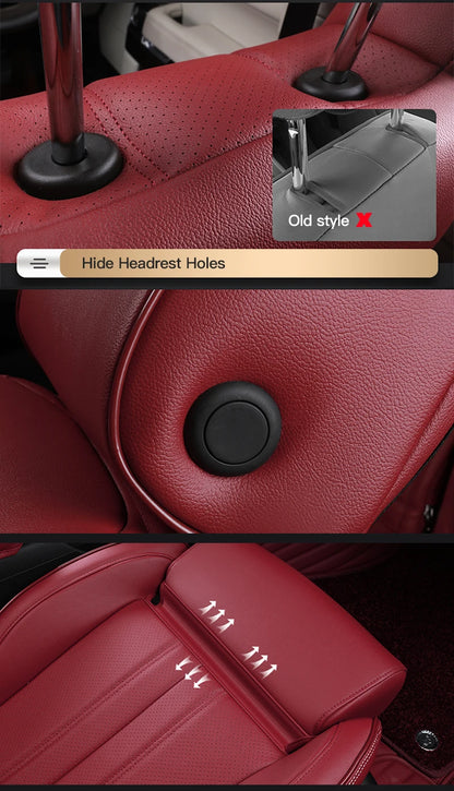 Custom-Fit Leather Car Seat Covers for Audi A3, A4, A6, Q3, Q5, Q7, A7 & TT – Full 5-Seat Set