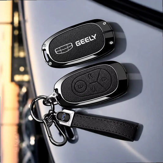 Geely EX2 Proton e.MAS 5 4-button metal key cover with keychain