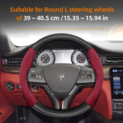 Maserati Suede Carbon Fiber Leather Steering Wheel Cover