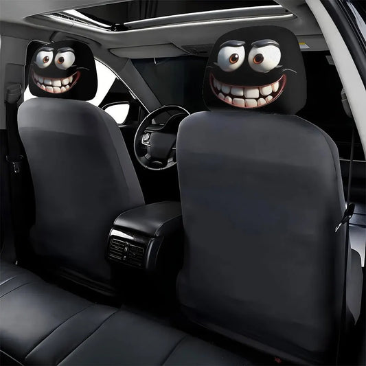 Smiley Face Car Pillowcases | 2pcs Soft & Washable - 
