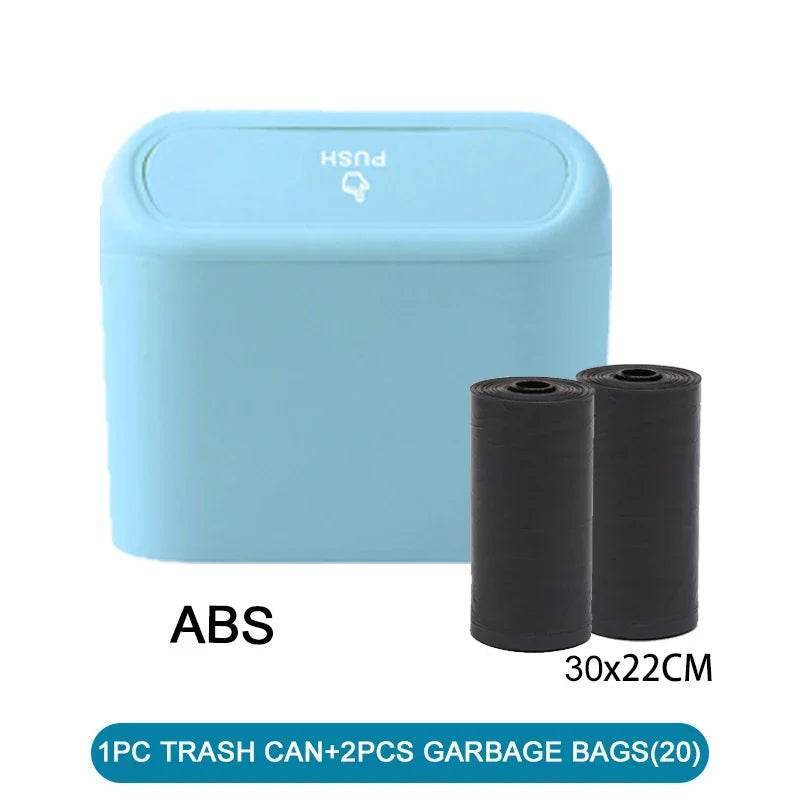 Leak-Proof Car Trash Can with Lid – Includes 60 Garbage Bags - 1pcs garbage bag