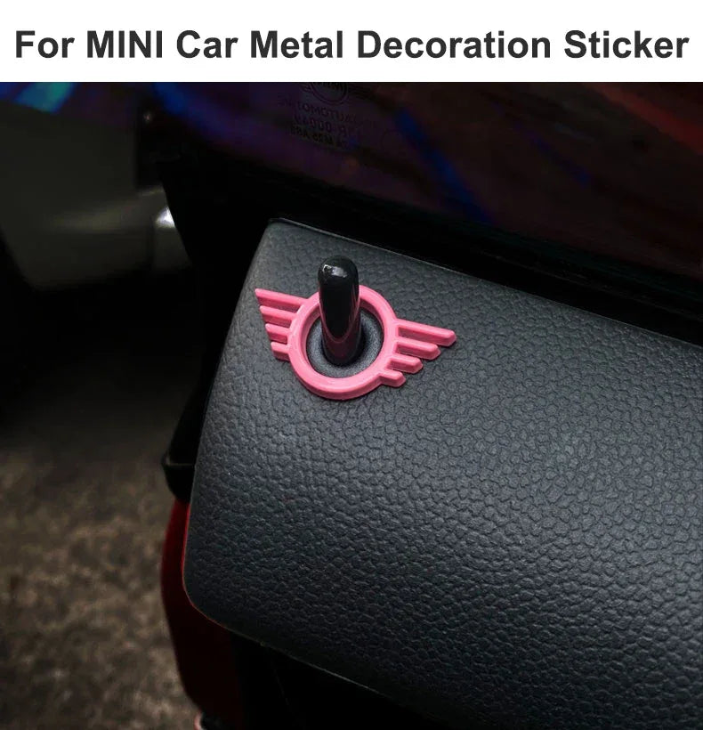 For MINI ONE Cooper S JCW R55 R56 R61 F54 F55 F56 F57 F60 Countryman Car Door Button Decoration Sticker Modification Accessories - red