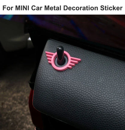 For MINI ONE Cooper S JCW R55 R56 R61 F54 F55 F56 F57 F60 Countryman Car Door Button Decoration Sticker Modification Accessories - red