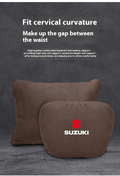 Suzuki Car Headrest & Waist Pillow - Beige Headrest