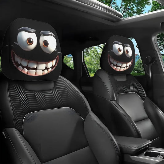 Smiley Face Car Pillowcases | 2pcs Soft & Washable - 