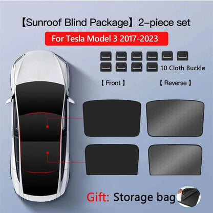 Tesla Model 3/Y Sunroof Sunshade (2020–2025) - Windshield M3 MY