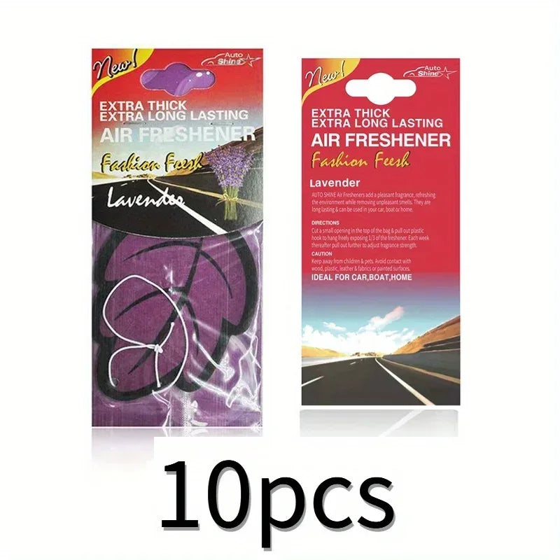 Leaf Shape Hanging Car Air Freshener - 10Pcs-Lavender