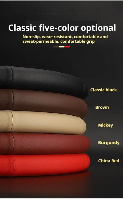 Citroen Leather Steering Wheel Cover - Round Brown E