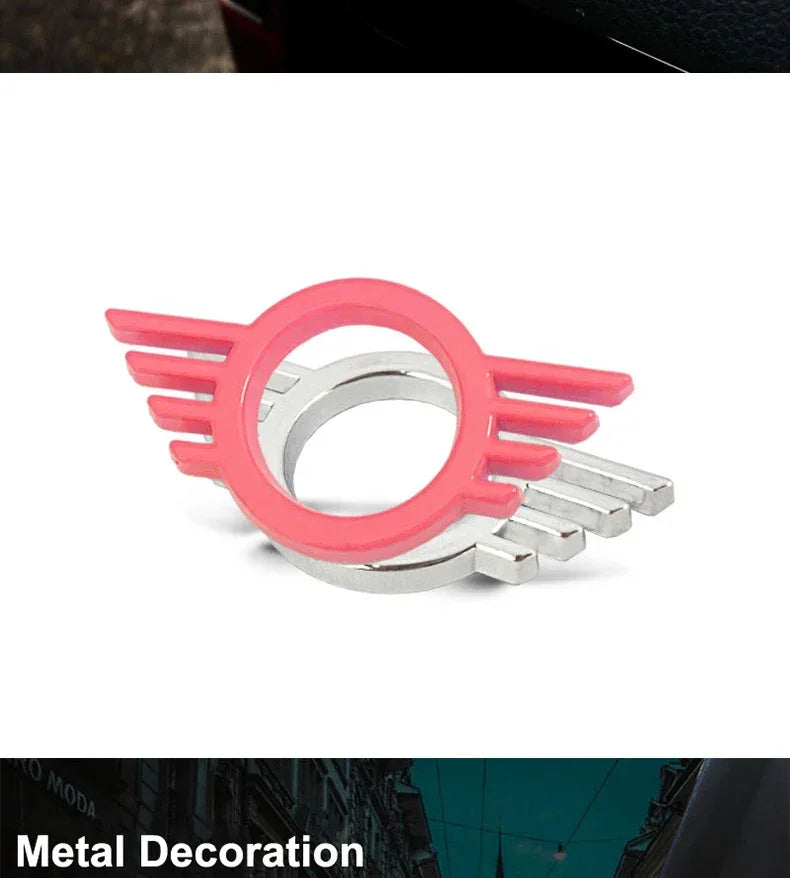 For MINI ONE Cooper S JCW R55 R56 R61 F54 F55 F56 F57 F60 Countryman Car Door Button Decoration Sticker Modification Accessories - red