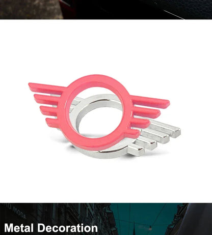 For MINI ONE Cooper S JCW R55 R56 R61 F54 F55 F56 F57 F60 Countryman Car Door Button Decoration Sticker Modification Accessories - red