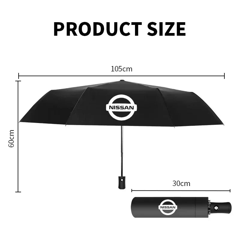 Nissan Automatic Foldable Car Umbrella | Portable Sun & Rain Cover - 