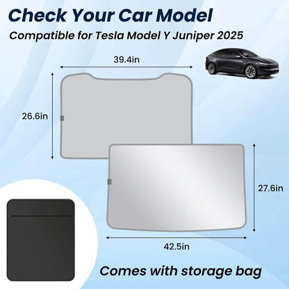 Tesla Model 3/Y Sunroof Sunshade (2020–2025) - Windshield M3 MY