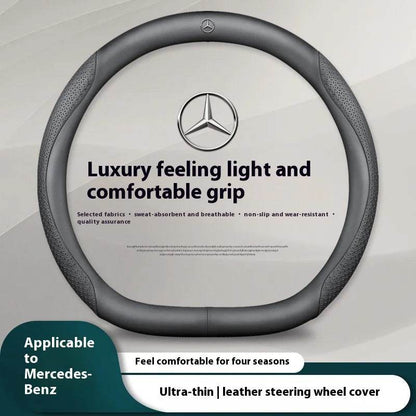 Mercedes Carbon Fiber Leather Steering Wheel Cover - 