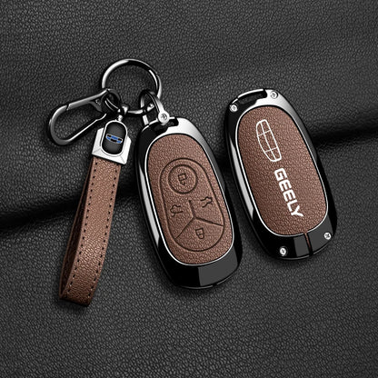 Geely EX2 Proton e.MAS 5 4-button metal key cover - material close-up
