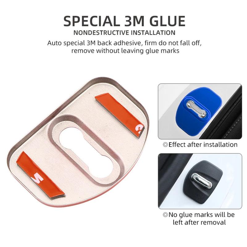 4pcs Stainless Steel Door Lock Covers Renault Scenic Laguna Captur