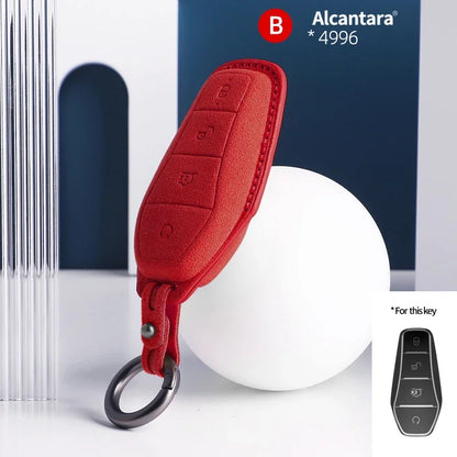 BYD Car Key Case Suede Leather Cover for Han EV Qin Song Atto 3
