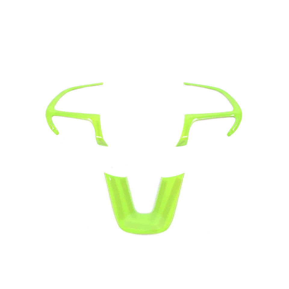 Dodge Carbon Fibre Steering Wheel Cover - Light Green