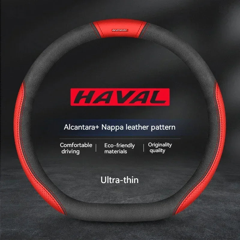 Haval Suede Leather Steering Wheel Cover Anti-Slip Grip