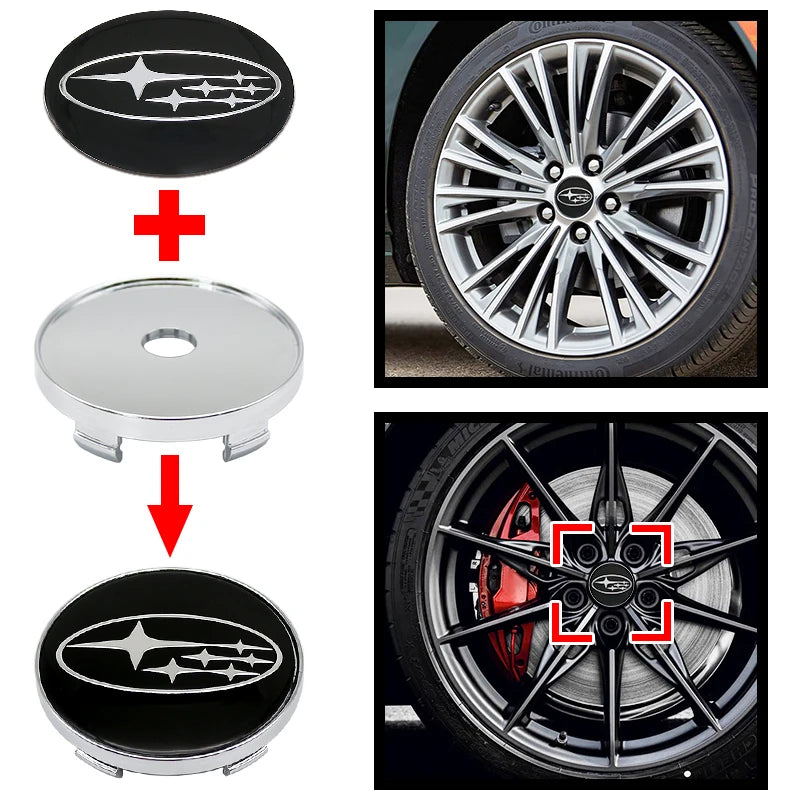 4Pcs ABS 60mm Subaru Wheel Hub Center Caps