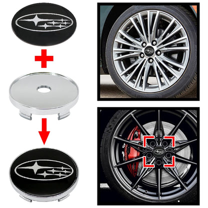 4Pcs ABS 60mm Subaru Wheel Hub Center Caps