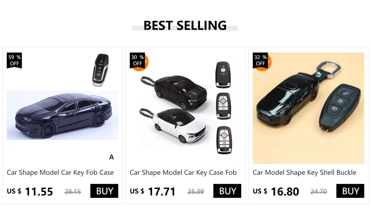 Ford Car-Shaped Key Fob Cover – Explorer, Focus, Mustang & More