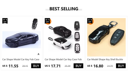 Ford Car-Shaped Key Fob Cover – Explorer, Focus, Mustang & More