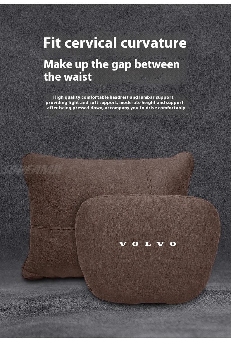 Volvo Car Headrest & Lumbar Support Pillow - Orange Headrest