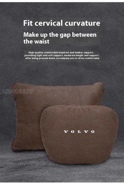 Volvo Car Headrest & Lumbar Support Pillow - Orange Headrest