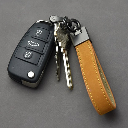 Genuine Cowhide Leather Car Keychain