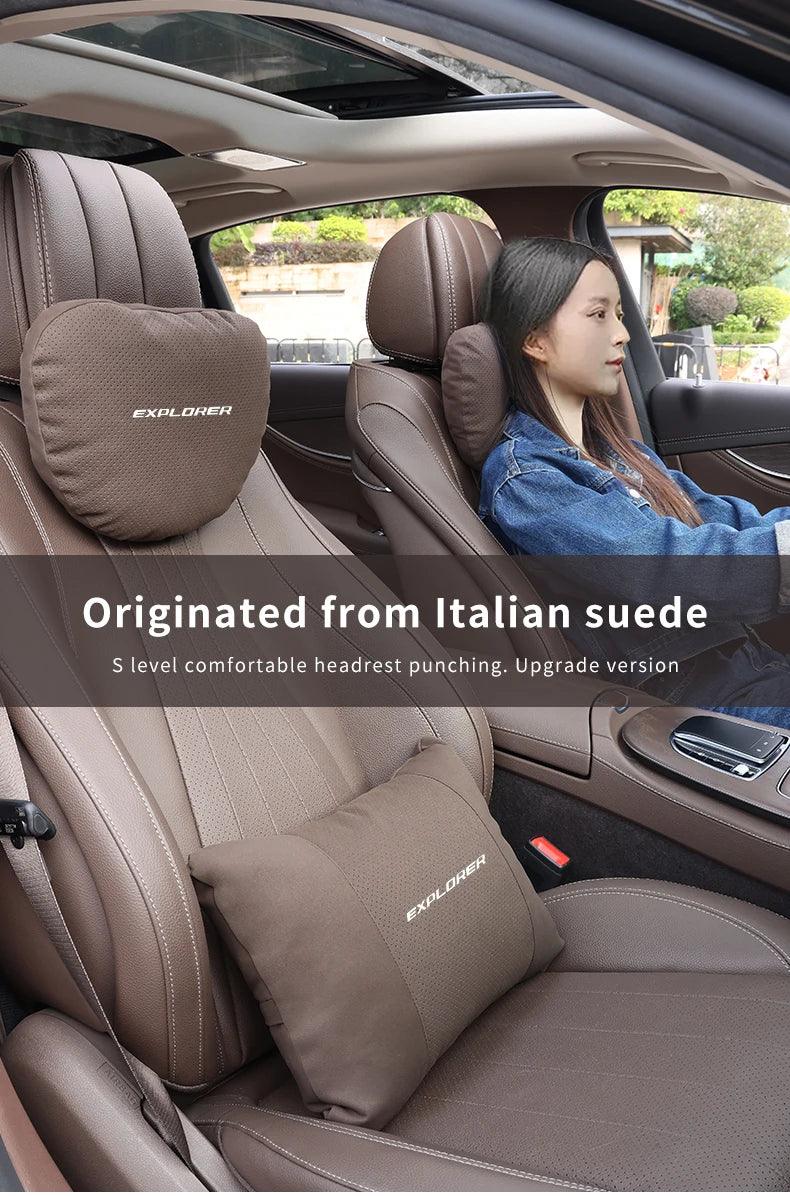 Ford Explorer 5-Color Car Headrest Neck & Lumbar Support Pillow - Red Headrest