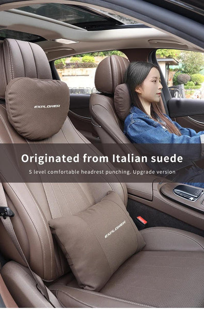 Ford Explorer 5-Color Car Headrest Neck & Lumbar Support Pillow - Red Headrest