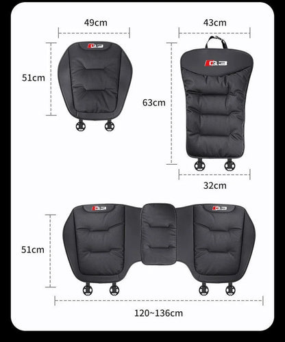 Leather Car Seat Cover Universal Four Seasons Car Front/Rear Seat Cushion for Audi Q3 Q7 Q8 TT Chair Protector Pad Accessories