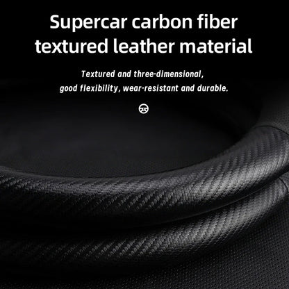BYD Breathable Leather Carbon Fiber Steering Wheel Cover - Universal