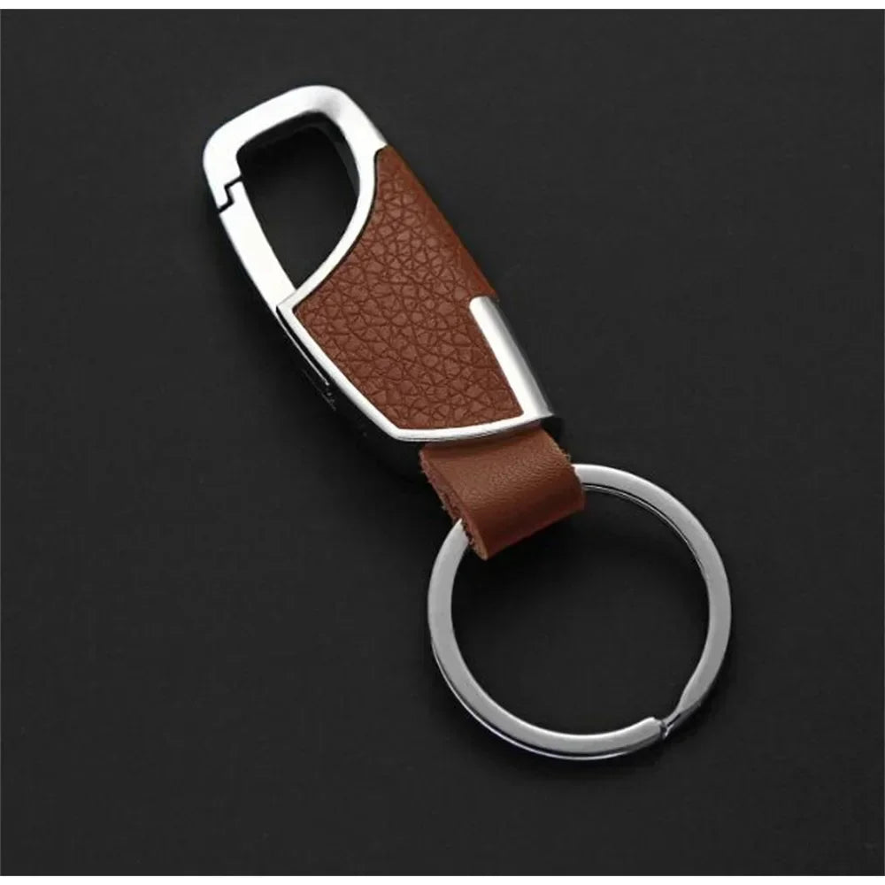 Leather Metal Car Keychain Unisex Waist Key Ring Organizer