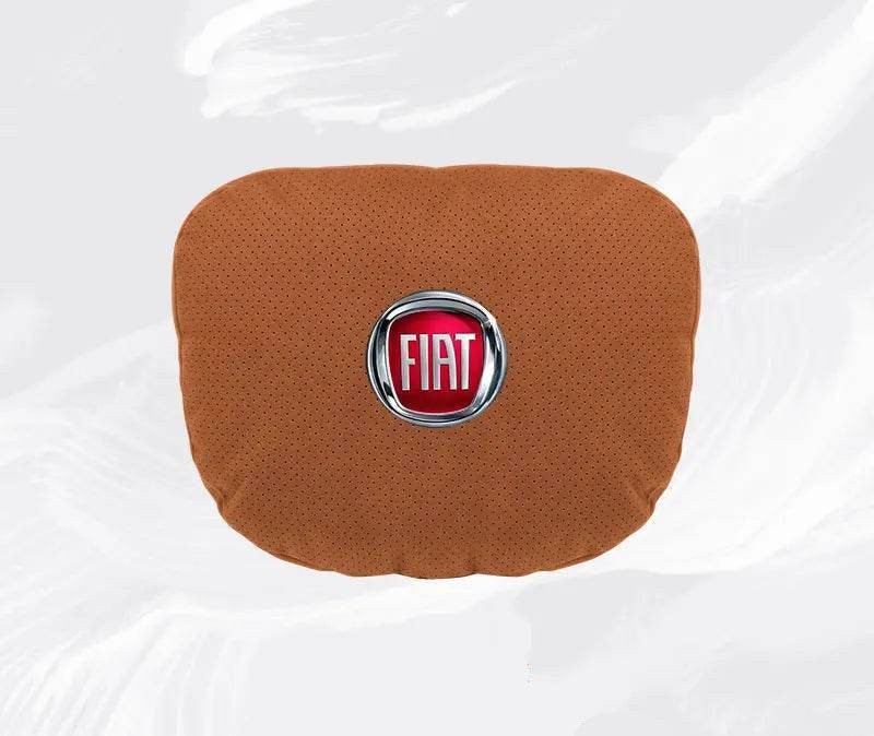 Suede Car Neck Pillow for FIAT 500, Ducato, Panda, Abarth & More – Ergonomic Headrest - headrest 1pc brown