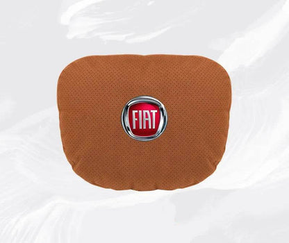 Suede Car Neck Pillow for FIAT 500, Ducato, Panda, Abarth & More – Ergonomic Headrest - headrest 1pc brown