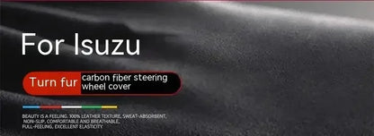 Isuzu Suede Carbon Fiber Steering Wheel Cover - Black
