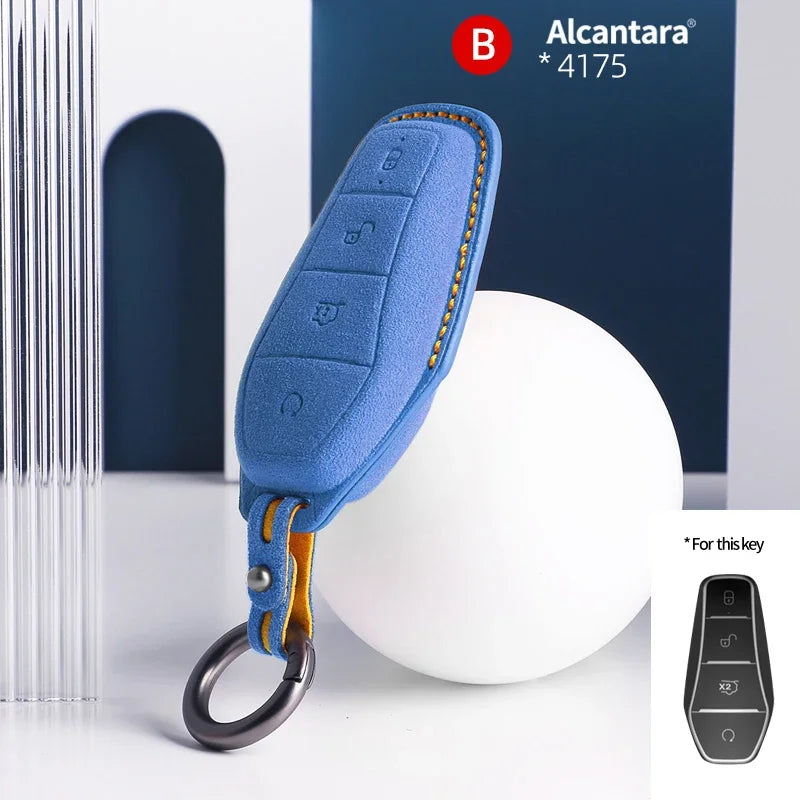 BYD Car Key Case Suede Leather Cover for Han EV Qin Song Atto 3