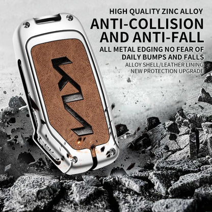 KIA Leather Alloy Remote Key Case Cover
