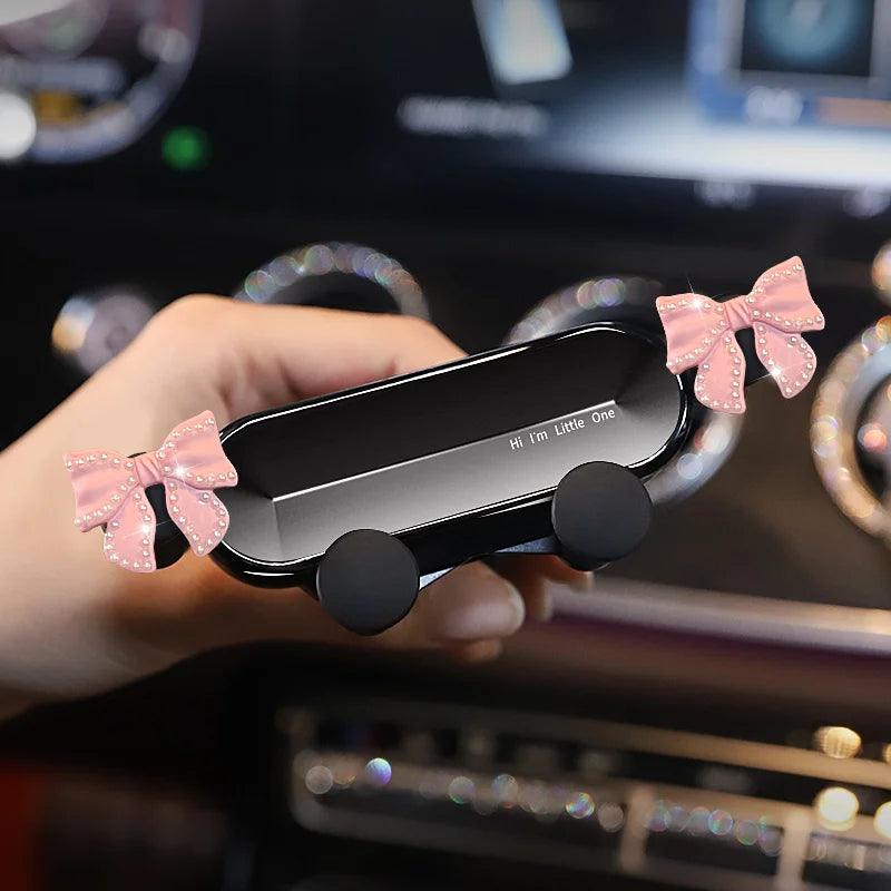 Pearl Bow Gravity Car Phone Holder Universal Air Vent Clip Mount