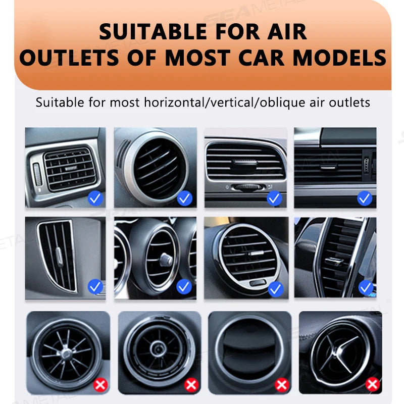 Foldable Car Cup Holder | Air Vent Drink Bracket & Organizer - Long Base